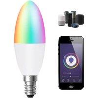 ENER-J WiFi Smart E14 LED Candle Bulb 4.5W RGB & CCT Pack of 3 in White | Size: 25 cm diameter x 19 cm high