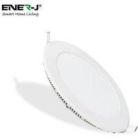 ENER-J 12W Recessed Round LED Mini Panel 175mm diameter (Hole Size 160mm), CE Driver, 90 Lm/Watt, RA 80, 6000K (Pack of 4)