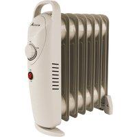 Alivio 7-Fins Oil Filled Room Heater with Adjustable Thermostat in Off-White