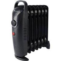 Alivio 7-Fins Oil Filled Room Heater with Adjustable Thermostat in Black