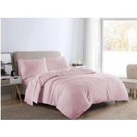 HomeSpace Direct Brushed Cotton Flannelette Duvet Cover Set in Pink | Size: Super King