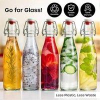 volila 12 Pack Glass Bottles with Stoppers, Clear Swing Top Bottles | Size: 250ml