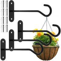 Havendro 4Pcs 6 Inch Metal Hanging Basket Hooks Heavy Duty Garden in Black
