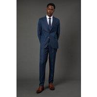 Burton Men's Navy Birdseye Stretch Slim Fit Suit Trousers | Size: 30R