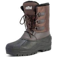 VIVA Men's Polar Muck Lace Up Short Nylon Winter Snow Rain Duck Boots in Brown | Size: 7