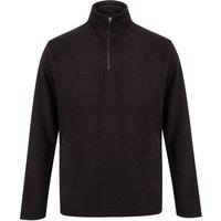 Henbury Men's Zip Neck Micro Fleece Top in Black | Size: 4XL