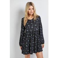 Dorothy Perkins Women's Floral Tiered Scoop Neck Jersey Smock Mini Dress | Size: 14