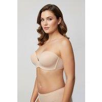 MODISHION Women's Seamless Wireless Anti-Slip Strapless Bra in Nude | Size: 38E
