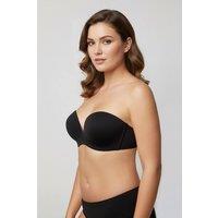 MODISHION Women's Seamless Wireless Anti-Slip Strapless Bra in Black | Size: 42C