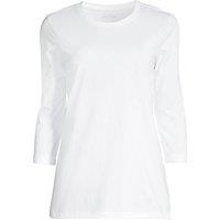 Lands' End Women's Three-Quarter Sleeve Supima Cotton Tunic in White | Size: 10-12