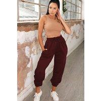 Femme Luxe Women's Cuffed Joggers in Wine | Size: 10