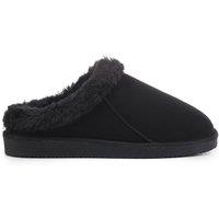 VIVA Women's Polar Women's Faux Suede Clog Style House Slippers - Shearling-Lined in Black | Size: 6