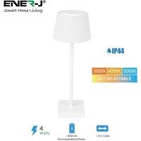 1000 Mile Women's Ener-J Wireless LED Table Lamp 4W White CCT Dimmable IP44 Rechargeable Cordless 1800mAh | Size: 40 cm diameter x 25 cm high