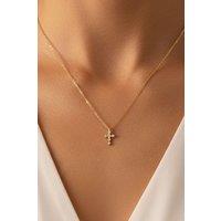 MUCHV Women's Cross Necklace in 14k Gold or Silver