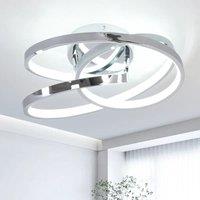 Garwarm 1 - Light 30cm Unique/Statement Geometric LED Semi Flush Mount in Silver