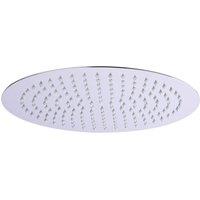 Bathroom Kingdom 300mm Chrome Round Stainless Steel Slim Shower Head in Silver