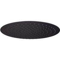 Bathroom Kingdom 250mm Black Round Stainless Steel Slim Shower Head