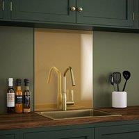 Splashback Brass Glass Stylish Indoor Self Adhesive Kitchen s 600x750mm in Gold
