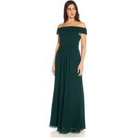 Adrianna Papell Women's Crepe Chiffon Gown in Dark Green | Size: 14