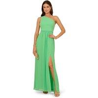 Adrianna Papell Women's One Shoulder Chiffon Gown in Green | Size: 16