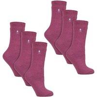 Heat Holders Women's 6 Pairs Original Thick Winter Thermal Socks in Raspberry | Size: 4-8