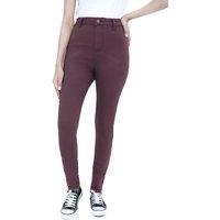Smart Living Women's Stylish Skinny Fit High Waisted Denim Jeans in Purple | Size: 14