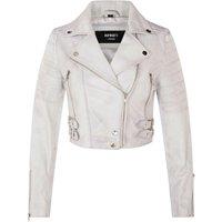 Infinity Leather Women's Brando Cropped Leather Jacket-Longtown in White | Size: 8