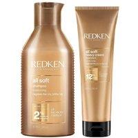 Redken Women's Duo: All Soft Heavy Cream 250ml & All Soft Shampoo, For Dry Hair, Intense Softness & Shine 300ml in Clear