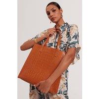 Ted Baker Women's Wenella Croc Effect Large Tote Icon Bag Tan