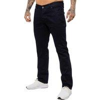 Enzo Men's Straight Leg Stretch Denim Jeans in Dark Blue | Size: 36R