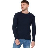 Enzo Men's Cotton Crew Neck Knitted Jumper in Navy | Size: Medium