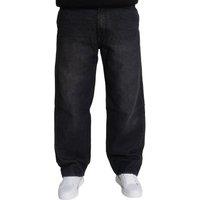 Enzo Men's Baggy Wide Leg Denim Jeans in Black | Size: 32R