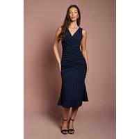 Coast Women's Ruched Vee Dress in Navy | Size: 16