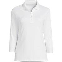 Lands' End Women's Three-Quarter Sleeve Supima Polo Shirt in White | Size: 10-12