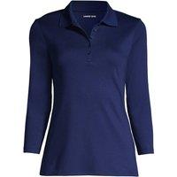Lands' End Women's Three-Quarter Sleeve Supima Polo Shirt in Navy | Size: Small
