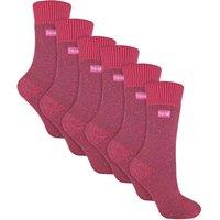 THMO Women's 6 Pairs Soft Breathable Thermal Socks in Fuchsia | Size: 4-8
