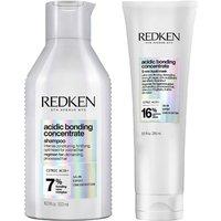 Redken Women's Duo: Acidic Bonding Concentrate Shampoo 300ml & 5-Minute Liquid Hair Mask 250ml in Clear