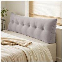 Living and Home Wedge Headboard Pillow with Removable Cover in Light Grey | Size: Large