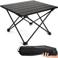 Havendro Portable Camping Table Folding Aluminium Frame Light Weight in Black