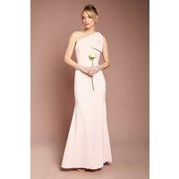 Coast Women's Honoured Bow One Shoulder Maxi Bridesmaid Dress in Blush | Size: 14