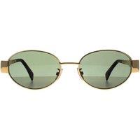 Celine Women's Oval Shiny Endura Gold Green Metal Triomphe CL40235U