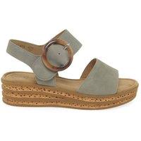 Gabor Women's 'Andre' Wedge Sandals in Light Khaki | Size: 5.5