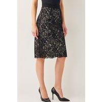 Monsoon Women's Ria Lace Pencil Skirt Black | Size: 24