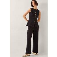 Monsoon Women's Adeline High-Waisted Suit Trousers Green in Black | Size: 8