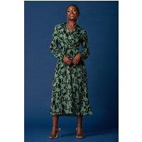 Jolie Moi Women's Wrap Detail Shirt Maxi Dress in Green | Size: 8