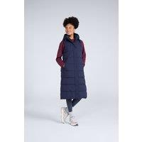 Animal Women's 'Comfort Zone' Water Resistant PFC Free Hooded Padded Longline Gilet in Navy | Size: 18