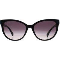 Max Mara Women's Round Shiny Black Smoke Grey Gradient MM0058 Logo 13