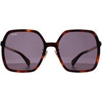 Max Mara Women's Square Dark Havana Smoke Grey MM0059-D in Brown