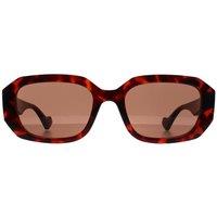 Gucci Women's Rectangle Shiny Dark Havana Brown GG1535S