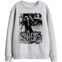 Stranger Things Hellfire Club Poster Kids Sweatshirt, Athletic Heather in Light Grey | Size: 5-6 Years